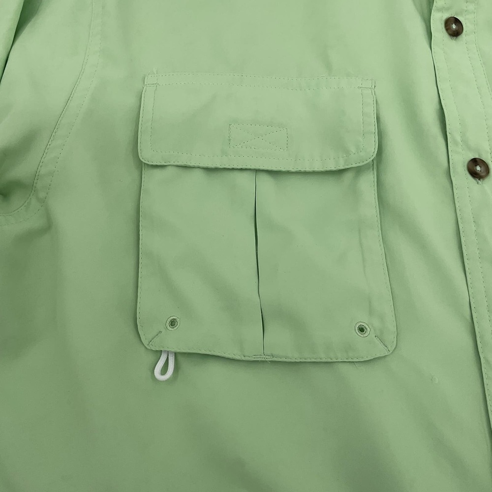 Cabelas Mens Fishing Shirt Large Green Long Sleeve UPF 30 Ventilated Button Down - Picture 6 of 10
